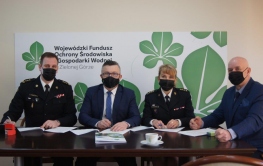 Podpisanie umowy przekazania środków na dofinansowanie zadań realizowanych przez Komendę Wojewódzką Państwowej Straży Pożarnej w Gorzowie Wielkopolskim
