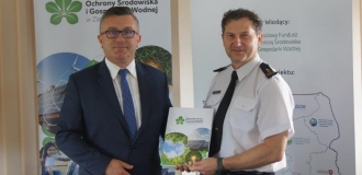 Podpisanie umów na dofinansowanie zakupu sonaru wraz z wyposażeniem oraz sprzęt służący ochronie górnych dróg oddechowych dla Komendy Powiatowej Państwowej Straży Pożarnej w Świebodzinie 