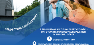 Z Funduszami ku zielonej przyszłości – Dni Otwarte Funduszy Europejskich w Zielonej Górze już 9 maja!
