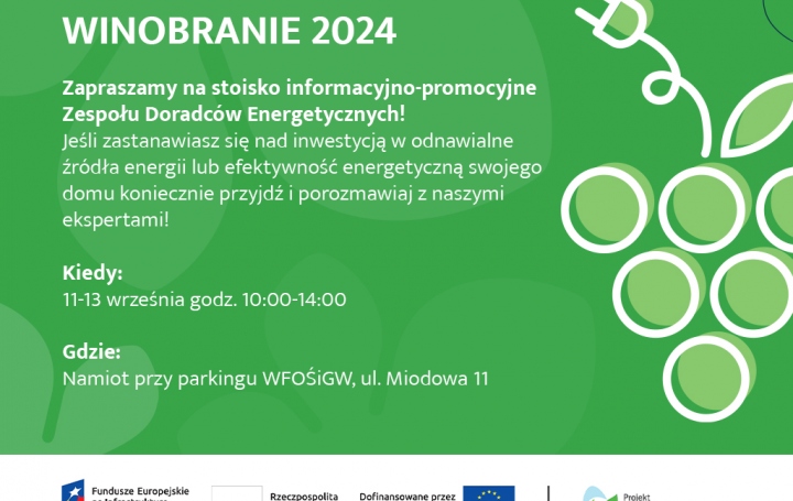 Zaproszenie na stoisko Zespołu Doradców Energetycznych podczas Winobrania 2024